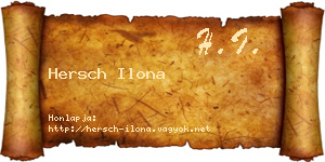 Hersch Ilona névjegykártya